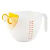 Taza medidora con filtro de grado alimenticio para líquido de tartal de huevo con báscula, taza medidora de plástico de gran capacidad, huevo, cocina, repostería