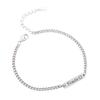 Pulsera Simple Pequeña Fresca para Estudiante Plata Esterlina s925 simle Alfabeto Smiley Retro Moda Hip Hop Personalidad