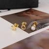 CELI Nuevo Diseño Nicho Estrella Perla Diamante Aretes Combinados en forma de C para Mujer Aretes Diarios Simples Franceses