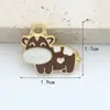 Fabricante de lindos accesorios de joyería, vaca de dibujos animados hechos a mano para joyería DIY al por mayor, accesorios de joyería DIY de aleación colorida