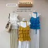¡Novedad para el verano! Camisola con Volantes Dulce y Juvenil Estilo Vacacional Shangya 9092-1 #