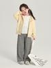 Pudding Haru Ropa Infantil Niñas Pantalones de Punto 2026 Primavera Nuevos Versátiles Rayas Blancas y Negras Casuales Largos para Niños