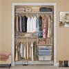 Decoração de Casa Qiao Jingling 1,55m Portas de Guarda-Roupa Estilo Aberto Closet Walk-In de Metal Materiais DIY Ecológico para Uso Doméstico