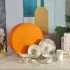Juego de vajilla de cerámica estilo europeo ecuatorial jungla plato decorativo de leopardo decoración plato occidental taza de café platillo tazón cuchara caja de regalo