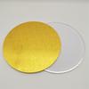 Base para pastel de tablero de densidad de oro y plata con patrón de rosa pequeña, tapete redondo para pastel, bandeja para pastel, tablero de MDF para pastel
