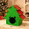 Ninho de Gato de Feltro de Natal, Adequado para Todas as Estações, Arranhador Divertido para Gatos, Resistente ao Desgaste, Esconderijo para Gatos, Ninho de Gato de Feltro de Árvore de Natal e Cama para Cachorros