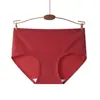 Ropa Interior de Seda de Hielo Sin Costuras para Mujer Algodón Puro Antibacterial en la Entrepierna Cintura Media Niñas Nuevo Simple Color Puro Tallas Grandes Bragas para Mujer