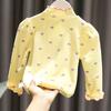 Camisa básica de primavera y otoño para mujer y niño, estilo infantil, con personalidad, marca de moda, estilo coreano, cuello medio alto, camiseta con orejas de madera.