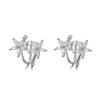 Gato Antiguo Ning Pequeño Fresco Sin Oreja Pendientes Falsos Estilo Ins Femenino Moda Coreana Diamante Brillante Flor de Margarita Clip Curvo para Oreja