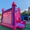 Modelo de comércio exterior, castelo inflável temático de princesa rosa e roxo com escorrega, castelo inflável pula-pula de tamanho grande para crianças, castelo inflável pula-pula para aluguel comercial