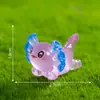 Paisagem em miniatura transfronteiriça, salamandra dragão hexagonal criativa e fofa que brilha no escuro com flores, acessórios de decoração DIY para jardinagem, pequenos enfeites