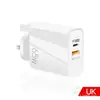 Cargador de Nitruro de Galio de 65W Carga Rápida Pd Cabezal de Carga para Teléfono Móvil Adaptador de Corriente Gan Qc3.0 para Portátil