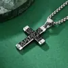 Colgante Cruz Original Transfronterizo Textura Geométrica Irregular Acero Inoxidable Collar para Hombre Acero de Titanio