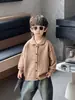 Q205 Cardigan de Tricô com Gola para Meninos Nova Jaqueta Versátil de Primavera e Outono para Crianças Suéter de Lã Estilo Outono para Bebês