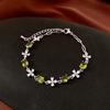 Pulsera de flores redondas de circón transfronterizo, pulsera de moda de lujo de alta gama, pulsera retro de nicho que combina con todo, venta al por mayor para mujeres