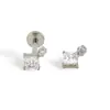 Nuevos Pendientes de Aleación de Titanio F136 Cubo de Azúcar Pequeño Incrustado con Circonita 5A Perforación Labial Espiral Interna Joyería de Piercing de Titanio G23