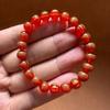Pulsera de Ágata Roja Natural para Hombre al por Mayor, Pulsera de Piedra Negra con Cuentas de Buda de Seis Caracteres Grabadas para Mujer, Joyería de Mano Retro Estilo Étnico al por Mayor