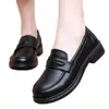 Populares Zapatos de Cuero para Mujer Estilo Británico de Comercio Exterior 2026 Nuevos Mocasines Planos Slip-On de Primavera y Otoño