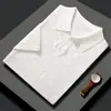 Camisa Polo de Manga Corta para Hombre de Seda de Morera Blanca y Lana Fina para Primavera/Verano 2026 Tejido de Punto Casual de Negocios con Cuello