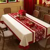 Mantel con ambiente de Año Nuevo en rojo, festivo para el Año del Caballo, impermeable y a prueba de aceite, mantel lavable para decoración del Festival de Primavera, cubierta para mesa de café