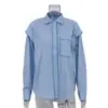 Nuevo Diseño Casual Versátil Estilo Francés Top para Mujer Otoño Nuevo Holgado Solapa Manga Larga Camisa Cardigan