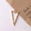 Accesorios de joyería hechos a mano, aleación, perla, estrella, triángulo amoroso, gotas de agua, pendientes de polígono irregular, material
