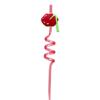 Pajitas Espirales Creativas con Forma de Labios Pajitas Artísticas Coloridas con Forma de Mascota Parches de Pajita de Plástico Blando Listos para la Venta