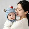 Gorro para bebé para otoño e invierno, gorro para bebé que protege los oídos, unisex, cálido, estilo para poner, lindo gorro de invierno para bebés y niños pequeños, gorro de punto
