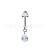 Aleación de Titanio F136 Zircón Oreja de Gato Colgante Gota de Agua Arete de Presión Barra Recta Arete de Presión G23 Titanio Rosca Interna Cabeza de Joyería
