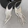 Pendientes Largos de Cadena Metálica con Borla Estilo Minimalista para Mujer, Diseño Único, Pendientes Versátiles de Moda