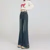 Calça Flare de Cintura Alta, Sem Barra, para Mulheres, Verão, Tamanho Grande, Pequeno, Solta, Reta, Tipo Pera, Efeito Emagrecedor, Calça Levemente Flare