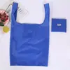 Bolsa de compras dobrável de cor sólida bolsa de armazenamento de proteção ambiental bolsa de mão portátil de tecido Oxford capacidade grande logotipo imprimível