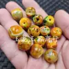 Contas de Ágata Gema de Ovo Estilo Antigo, Contas Soltas de Jade, Contas Cilíndricas de Ágata Amarelo Óleo de Galinha, Contas Espaçadoras, Contas para Acessórios de Joias Lulutong