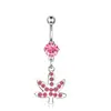 E-commerce transfronteiriço nova recomendação amor zircônia piercing de umbigo aço inoxidável sexy cereja anel de umbigo joia