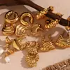 Moda Transfronteriza Europea y Americana Nicho Retro Patrón de Serpiente Clip para Oreja Acero Inoxidable Chapado en Oro de 18K Geométrico Sarga Pétalo Pendientes para Mujer