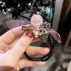 Elásticos de Cabelo para Adultos, Faixas de Cabelo de Couro, Argolas de Cabelo da Moda, Acessórios de Cabelo de Cristal para Mulheres, Elásticos de Cabelo de Alta Elasticidade, Renda de Cristal