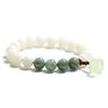 Pulsera Bodhi de Jade Blanco Bodhi Raíz para Mujer de una Sola Vuelta Jade Loto Ágata Cristal Pulsera para Pareja Joyería