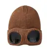Gafas de Aviador Cruzadas de Nuevo Estilo Gorro de Punto de Grosor Grueso Cálido Gorro de Lana Gafas de Esquí para Exteriores Gorro para el Frío