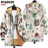 Chaqueta de Nuevo Estilo Transfronteriza con Patrones Multicolor, 47 Elementos, Cremallera, Cárdigan con Capucha, Abrigo de Algodón Polar Engrosado de Invierno con Forro Amarillo