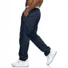 Pantalones largos casuales para hombre de estilo europeo y americano, con cordón y detalles de bolsillo, diseño recto, adecuados para exportación