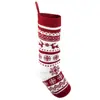 2026 Novas Meias de Tricô de Natal Decorações de Sacola de Doces Meias de Tricô de Natal Vermelhas e Brancas Decorações de Tricô de Natal