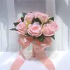 266 Buquês de Noiva Simulados, Buquês de Casamento Estilo Retrô, Buquês de Casamento para Pedido de Casamento com Rosas, Flores Artificiais Transfronteiriças