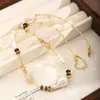 Colar de Pérolas de Água Doce Estilo Chinês Novo Nala para Mulheres, Corrente de Clavícula de Design de Nicho de Luxo Leve, Corrente Versátil Vintage para Suéter