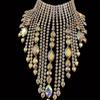 Collar de gota de agua con borlas largas exageradas transfronterizas de Europa y Estados Unidos, accesorios de joyería de lujo de moda para damas, para fiestas en discotecas