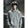 Moletom com Capuz Retrô Americano Masculino Outono Patchwork Desconstruído Hoodie Silhueta Cleanfit Roupa Externa Tops para Adolescentes