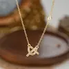 Cadena Clavicular Elegante para Mujer con Baño de Oro Real y Circonita Microincrustada, Collar Único con Diseño de Lazo, Exquisita Cadena de Cuello Versátil