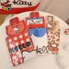 Bolsa de compras tejida auténtica de Hello Kitty, bolsa de hombro plegable portátil para mujer, linda bolsa tejida