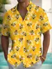 Camisa de manga corta estampada para hombre de verano transfronteriza, cuello hawaiano, informal, para vacaciones