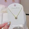 Collar minimalista de circón ovalado, cadena de clavícula de nicho de lujo ligero, collar exquisito y versátil para el uso diario