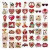50 Pegatinas Estéticas Rojas Retro, Impermeables, Traje para DIY para Cuaderno, Maleta, Guitarra, Pegatinas Decorativas